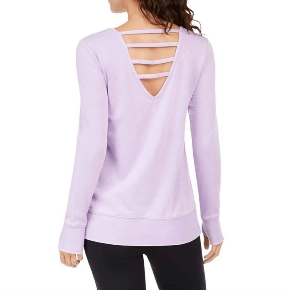 Ideology '"PS You Are Beautiful" Yoga Sweatshirt Size Avail M, L Purple - Picture 4 of 4